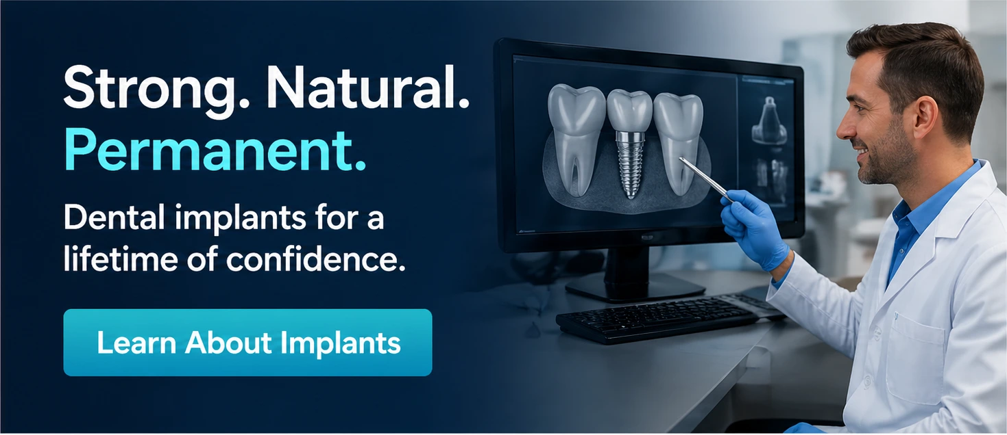 Premium plan dental practice social media post example — Dental Implants