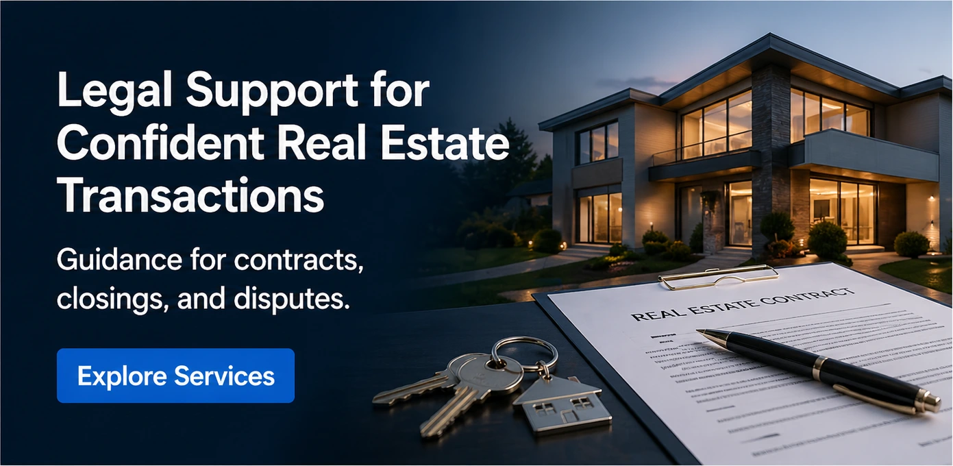 Premium plan law firm social media post example — Real Estate Law